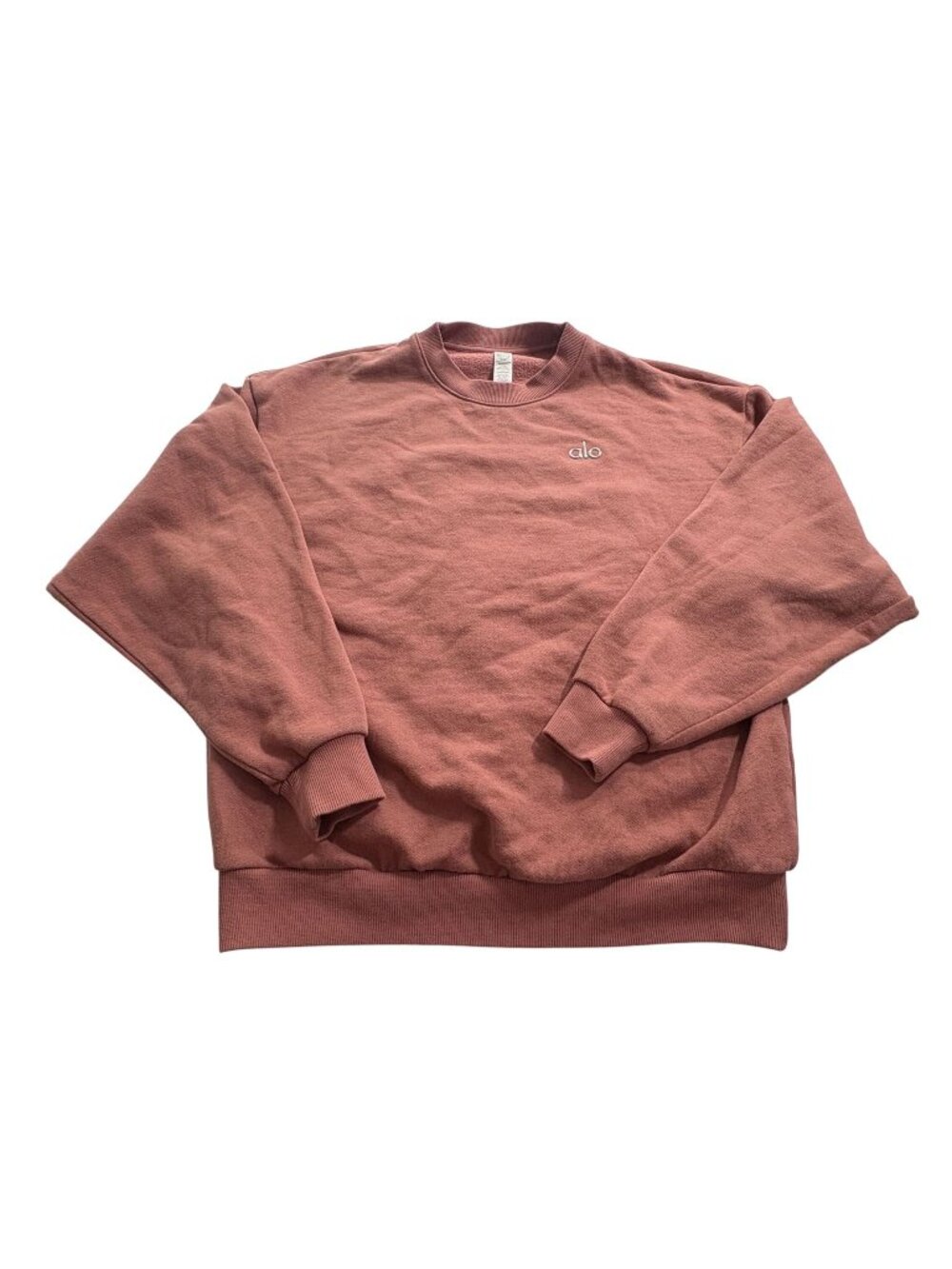 ALO Yoga Accolade Crewneck Pullover in Soft Terracotta